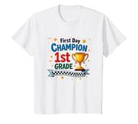 Trofeo Estrella Estrella Primer Día Campeón Primer Camiseta, Niños, Blanco, 3 años