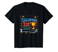 Trofeo Estrella Estrella Primer Día Campeón Primer Camiseta, Niños, Negro, 2 años