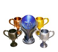 Trofeos de Juegos de PS, Juego de 5 trofeos físicos (Platino/Oro/Plata/Bronce/Secreto) para salón de Juego, Regalo coleccionista, Compatible con Todos los Espacios de Juego