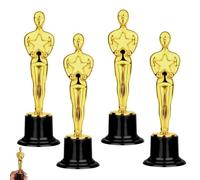Trofeos de Oro,4 piezas trofeos Futbol Personalizados,Molde de Trofeo de Oro Plástico,Estatuilla Mini Trofeo,para Premios Deportivos de Fútbol y Galas de Premios, Aumentar la Cohesión del Equipo