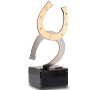 Trofeos Martínez - Trofeo de Acero Inoxidable y Aluminio Color Oro herraduras Caballo 15cm.