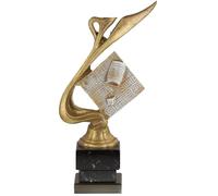 Trofeos Mora Trofeo Juego de Parchis con Base de Mármol Negro y Madera - Acabado Dorado y Plateado Envejecido - Alturas 25, 27 y 29 cm (27 cm)