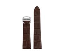 TROGPYXG 18mm 21mm Compatible con reloj Cartier W2006951 WH100751 Sandoz Santos cuero de vaca mecánico con cabeza de acero correa de grano Endlink(Brown-silver,18mm)