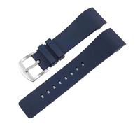 TROGPYXG Compatible con Cartier Sandoz Santos Serie 100 Correa de Reloj for Hombre y Mujer Correa de Reloj de Goma de Silicona Pulsera de Reloj de Pulsera de 20 mm y 23 mm(Blue silver-a,23mm)