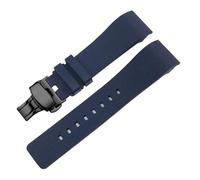TROGPYXG Compatible con Cartier Sandoz Santos Serie 100 Correa de Reloj for Hombre y Mujer Correa de Reloj de Goma de Silicona Pulsera de Reloj de Pulsera de 20 mm y 23 mm(Blue black-b,20mm)