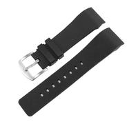 TROGPYXG Compatible con Cartier Sandoz Santos Serie 100 Correa de Reloj for Hombre y Mujer Correa de Reloj de Goma de Silicona Pulsera de Reloj de Pulsera de 20 mm y 23 mm(Black silver-a,20mm)