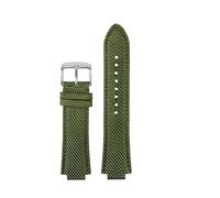 TROGPYXG Compatible con Casio Edifice Series GST-B400 EFB-680 ECB-10D Correa de reloj de lona de nailon con parte inferior de cuero, correa de silicona de 26 x 14 pulgadas (verde azul)