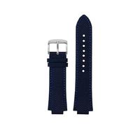 TROGPYXG Compatible con Casio Edifice Series GST-B400 EFB-680 ECB-10D Correa de reloj de lona de nailon con parte inferior de cuero, correa de silicona de 26 x 14 pulgadas (negro carbón)