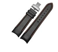 TROGPYXG Compatible con correa de reloj de cuero Tissot 1853 Couturier Series T035627A T035407A Pulsera de cuero for hombre Arc Belt 23 mm Accesorios Tissot(B-Black orange steel,T035 627A)