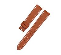 TROGPYXG Compatible con correas de reloj Hermes H Hour/Cape Cod Calf Leaher de grano liso, accesorios for mujer, 16, 17, 20mm(YB with white thread,17mm)