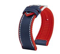 TROGPYXG Compatible con la correa de reloj Citizen Blue Angel Men Wave AT8020-54L/8020-03L/JY8078 Nlon con patrón de fibra de carbono + correa de reloj de goma 22 mm 23 mm(White Black,23mm)