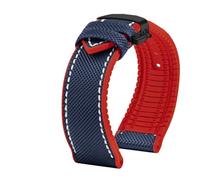 TROGPYXG Compatible con la correa de reloj Citizen Blue Angel Men Wave AT8020-54L/8020-03L/JY8078 Nlon con patrón de fibra de carbono + correa de reloj de goma 22 mm 23 mm(Brown,22mm)