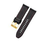 TROGPYXG Compatible con la serie Diesel Officer Correa de reloj de silicona Diseño de cuero con revestimiento de nailon Correa de reloj impermeable a prueba de sudor Interfaz plana(Black Red-GD-K3)