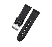 TROGPYXG Compatible con la serie Diesel Officer Correa de reloj de silicona Diseño de cuero con revestimiento de nailon Correa de reloj impermeable a prueba de sudor Interfaz plana(Black Black-ST-K3)