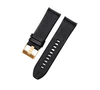 TROGPYXG Compatible con la serie Diesel Officer Correa de reloj de silicona Diseño de cuero con revestimiento de nailon Correa de reloj impermeable a prueba de sudor Interfaz plana(Black Black-RS-K3)