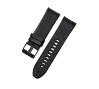 TROGPYXG Compatible con la serie Diesel Officer Correa de reloj de silicona Diseño de cuero con revestimiento de nailon Correa de reloj impermeable a prueba de sudor Interfaz plana(Black Black-BK-K3)