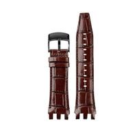 TROGPYXG Compatible con Swatch SVGK403 SVGK407 SVGB400 SVGB402 SVGB408 Correa de reloj de cuero 22 mm Accesorios de correa de pulsera for hombre(Brown-black)
