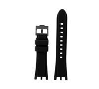 TROGPYXG Compatible con Versace V-RACE DUAL Series Correa Accesorios de reloj de silicona Correa de reloj de goma cóncava especial con muesca de cinturón impermeable de 24 mm(Black-black)