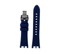 TROGPYXG Compatible con Versace V-RACE DUAL Series Correa Accesorios de reloj de silicona Correa de reloj de goma cóncava especial con muesca de cinturón impermeable de 24 mm(Blue-black-A)