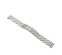 TROGPYXG Correa de acero compatible con Cartier Panthère WSPN0013 WSPN0015 WSPN0012 pulsera de metal de repuesto for reloj de mujer(Silver gold,15mm)
