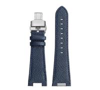 TROGPYXG Correa de Piel de Vaca de liberación rápida Compatible con Tissot PRX T137.407/T137.410 Super Player 40 mm Pulsera de Piel de Vaca Convexa for Reloj de Hombre de 12 mm(Blue Silver)