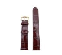 TROGPYXG Correa de Piel de Vacuno, Transpirable y Duradera, Compatible con Accesorios de Correa de Piel Cartier/Solo/Santos(Thin Coffee-Golden,18mm)