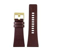 TROGPYXG Correa de reloj Compatible con relojes diésel DZ4386 1657 1399 1206 4323 banda negra 22mm 24mm 26mm 27mm 28mm 30mm 32mm correa de cuero(Brown gold-A,22mm)