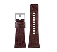 TROGPYXG Correa de reloj Compatible con relojes diésel DZ4386 1657 1399 1206 4323 banda negra 22mm 24mm 26mm 27mm 28mm 30mm 32mm correa de cuero(Brown Silver -A,28mm)