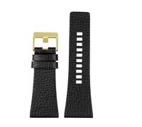 TROGPYXG Correa de reloj Compatible con relojes diésel DZ4386 1657 1399 1206 4323 banda negra 22mm 24mm 26mm 27mm 28mm 30mm 32mm correa de cuero(Black gold-A,32mm)