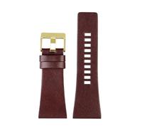 TROGPYXG Correa de reloj Compatible con relojes diésel DZ4386 1657 1399 1206 4323 banda negra 22mm 24mm 26mm 27mm 28mm 30mm 32mm correa de cuero(Brown gold-B,32mm)