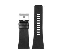 TROGPYXG Correa de reloj Compatible con relojes diésel DZ4386 1657 1399 1206 4323 banda negra 22mm 24mm 26mm 27mm 28mm 30mm 32mm correa de cuero(Black Silver-B,24mm)