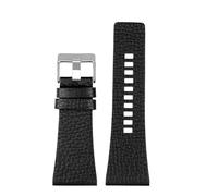 TROGPYXG Correa de reloj Compatible con relojes diésel DZ4386 1657 1399 1206 4323 banda negra 22mm 24mm 26mm 27mm 28mm 30mm 32mm correa de cuero(Black Silver -A,24mm)