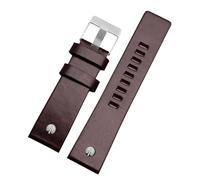 TROGPYXG Correa de reloj con remaches de Metal for hombre, pulsera Compatible con correa de cuero diésel DZ7257 DZ4343 DZ4459 DZ7311 4318 24 26 28 30 32mm(B Dark brown -steel,32mm)