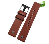 TROGPYXG Correa de reloj con remaches de Metal for hombre, pulsera Compatible con correa de cuero diésel DZ7257 DZ4343 DZ4459 DZ7311 4318 24 26 28 30 32mm(B Brown -black,28mm)