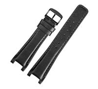 TROGPYXG Correa de reloj cóncava de piel de vaca compatible con Guc YA1332 YA1333 Serie 1335 Gucci Hombres y mujeres 16 * 10 mm 20 * 12 mm 22 * 14 mm Correa de reloj(Black black,22mm-14mm)