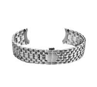 TROGPYXG Correa de reloj de acero inoxidable con interfaz de arco metálico, correa de reloj plateada en oro rosa, Compatible con Longines Presence L4.720/821/921/805(Silver,18mm 3 needles)