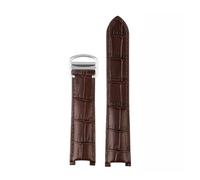 TROGPYXG Correa de reloj de cuero compatible con la serie Pasha de Cartier, correa de reloj cóncava especial for hombres y mujeres, negra y marrón, 21 x 15 mm, 20 x 12 mm, 18 x 10 mm(Brown-silver,21mm
