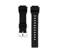 TROGPYXG Correa de reloj de goma de Color resistente al agua de 18mm Compatible con Casio WS-1400H/1300/1500 W-737H AE1500 pulsera Unisex con correa de silicona de resina(Black silver pin)