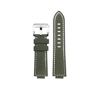 TROGPYXG Correa de reloj de piel de vaca con boca convexa Compatible con Casio EFB-680 serie ECB-10YD, correa de reloj Retro esmerilada modificada, pulsera for hombre(Green silver,18mm)