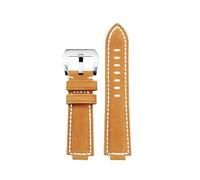 TROGPYXG Correa de reloj de piel de vaca con boca convexa Compatible con Casio EFB-680 serie ECB-10YD, correa de reloj Retro esmerilada modificada, pulsera for hombre(Khaki silver,16mm)