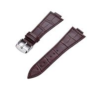 TROGPYXG Correa de Reloj de Piel de Vacuno de 12 mm Compatible con Tissot PRX T137/407-410 for Hombre, con Extremo Convexo Cosido, Duradera y Suave.(Brown)