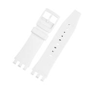 TROGPYXG Correa de reloj de silicona Compatible con la serie Swatch SVG, correa de reloj SVGB400 Svgk401/2/3 406 408, pulsera de 22mm(White)