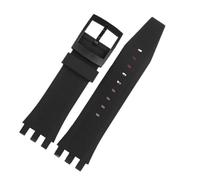 TROGPYXG Correa de reloj de silicona Compatible con la serie Swatch SVG, correa de reloj SVGB400 Svgk401/2/3 406 408, pulsera de 22mm(Black)