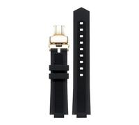 TROGPYXG Correa de Repuesto de Silicona Compatible con el Reloj M047.507.11. Compatible con Allen REN. Mismo Estilo de Banda. Proyección de 24 x 12 mm.(Black Gold 1)
