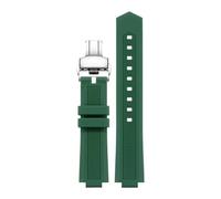 TROGPYXG Correa de Repuesto de Silicona Compatible con el Reloj M047.507.11. Compatible con Allen REN. Mismo Estilo de Banda. Proyección de 24 x 12 mm.(Green Silver 1)