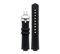 TROGPYXG Correa de Repuesto de Silicona Compatible con el Reloj M047.507.11. Compatible con Allen REN. Mismo Estilo de Banda. Proyección de 24 x 12 mm.(Black Silver 1)