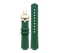 TROGPYXG Correa de Repuesto de Silicona Compatible con el Reloj M047.507.11. Compatible con Allen REN. Mismo Estilo de Banda. Proyección de 24 x 12 mm.(Green Gold 1)