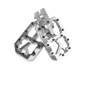 TROGPYXG Pedales Plateados compatibles con Surron Light Bee X Segway X160 X260 Estriberas modificadas Personalizadas E-Bike Compatible con Pieza de Motocicleta SurRon(Silver-Black)