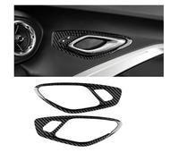 TROGPYXG Pegatina de Fibra de Carbono Real Compatible con el Marco Interior de la manija de la Puerta del Coche Camaro 2016, 2017, 2018, 2019, 2020, 2021, 2022 y 2023.(Black)