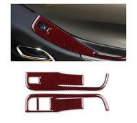 TROGPYXG Pegatinas for el Panel del Interruptor de Control de la Ventana de la Puerta del Coche, de Fibra de Carbono auténtica, compatibles con Camaro 2010-2011.(B Black with Red)